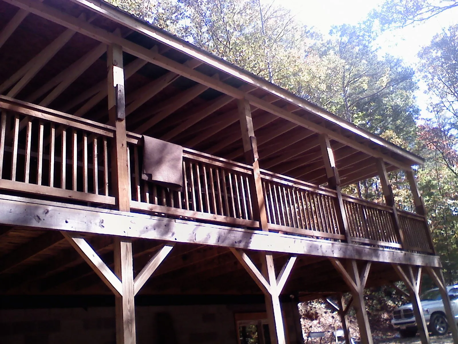 Timber framing under a new elevated porch and deck — Roof Leak Repair in Arena by Roofing Brothers